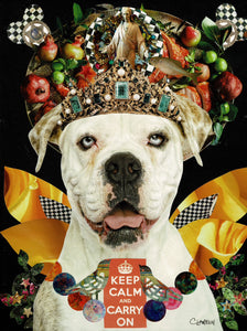 American Keep calm and carry on Bulldog Blank Greeting One-Sided Card